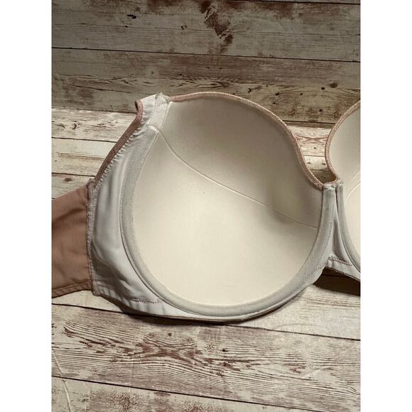 SOMA Geo Lace Full Coverage Bra Size 42G Beige Neutral Pink Padded Underwire - Picture 6 of 7